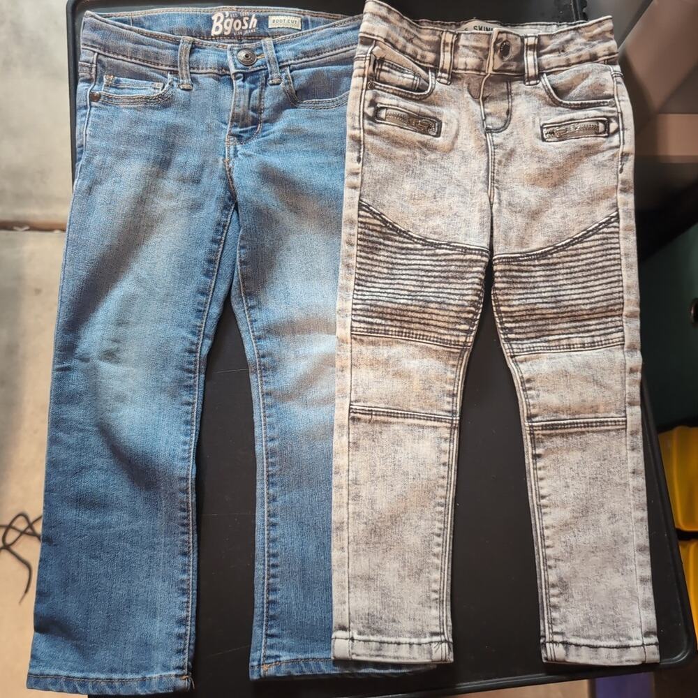3t Jeans Lot Toddler B'gosh Denim Co Boot Cut Blue Acid Washed Skinny Jeans